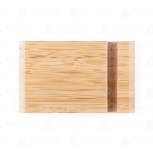 Suporte para celular personalizado com duas canaletas em bambu